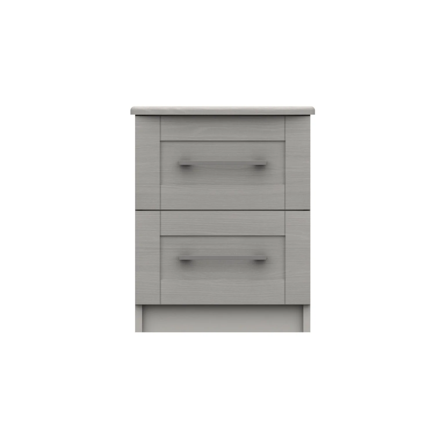 Chester Ready Assembled Bedside Table with 2 Drawers - Light Grey - Image 4