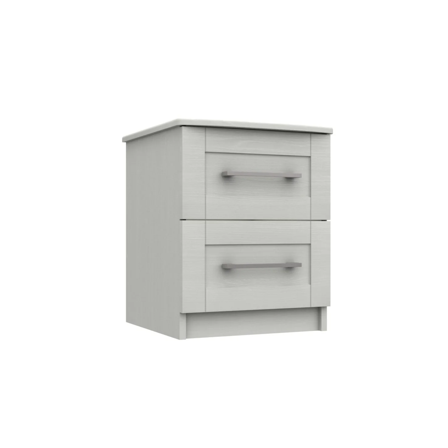 Chester Ready Assembled Bedside Table with 2 Drawers - White - Image 3