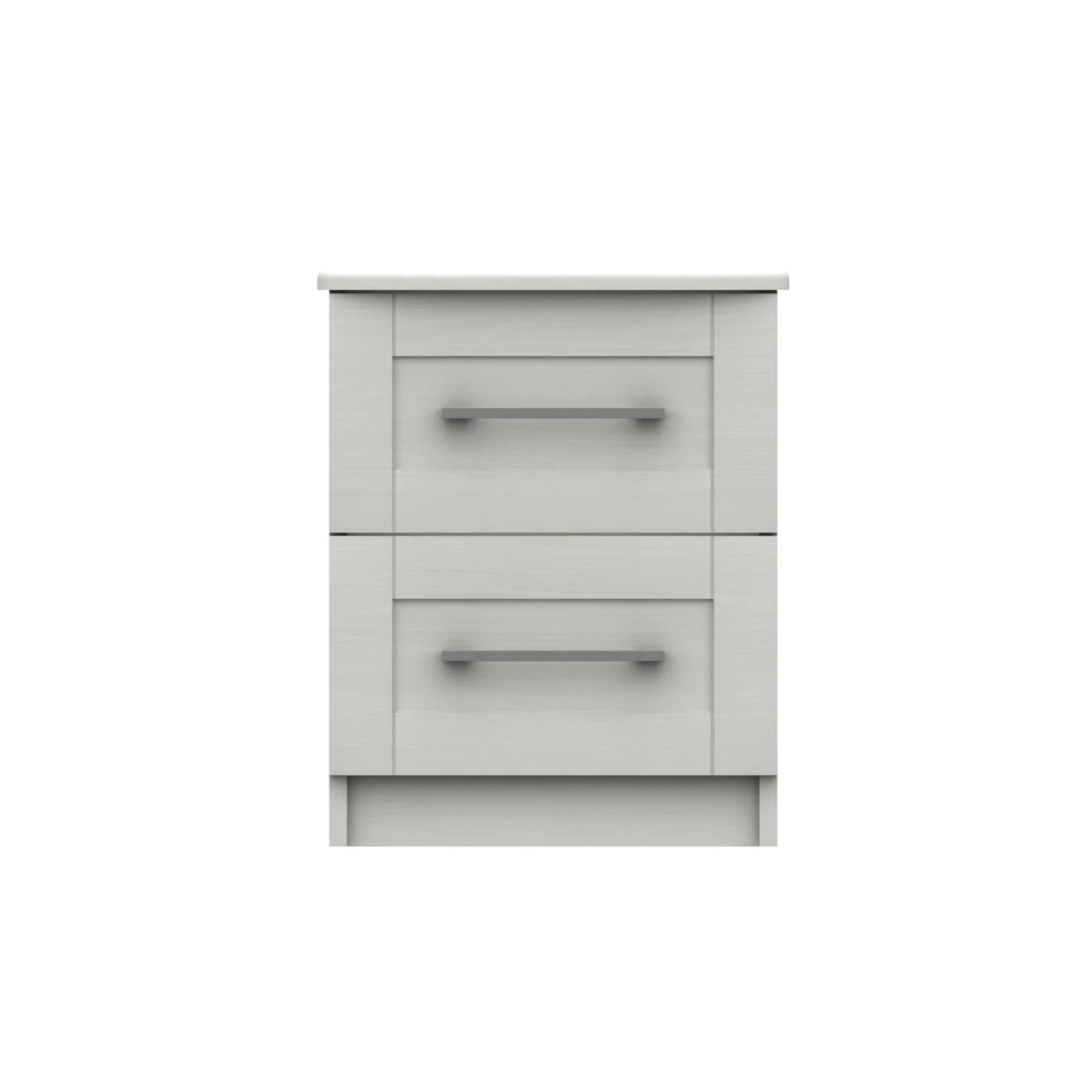 Chester Ready Assembled Bedside Table with 2 Drawers - White - Image 4