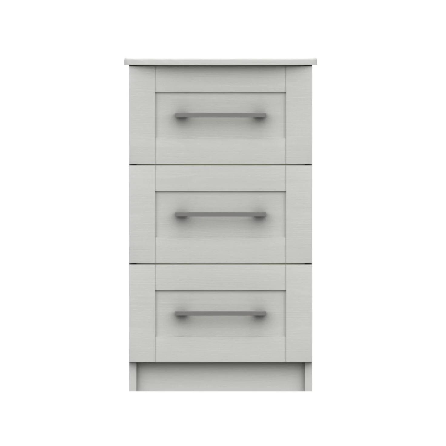 Chester Ready Assembled Bedside Table with 3 Drawers - White - Image 4