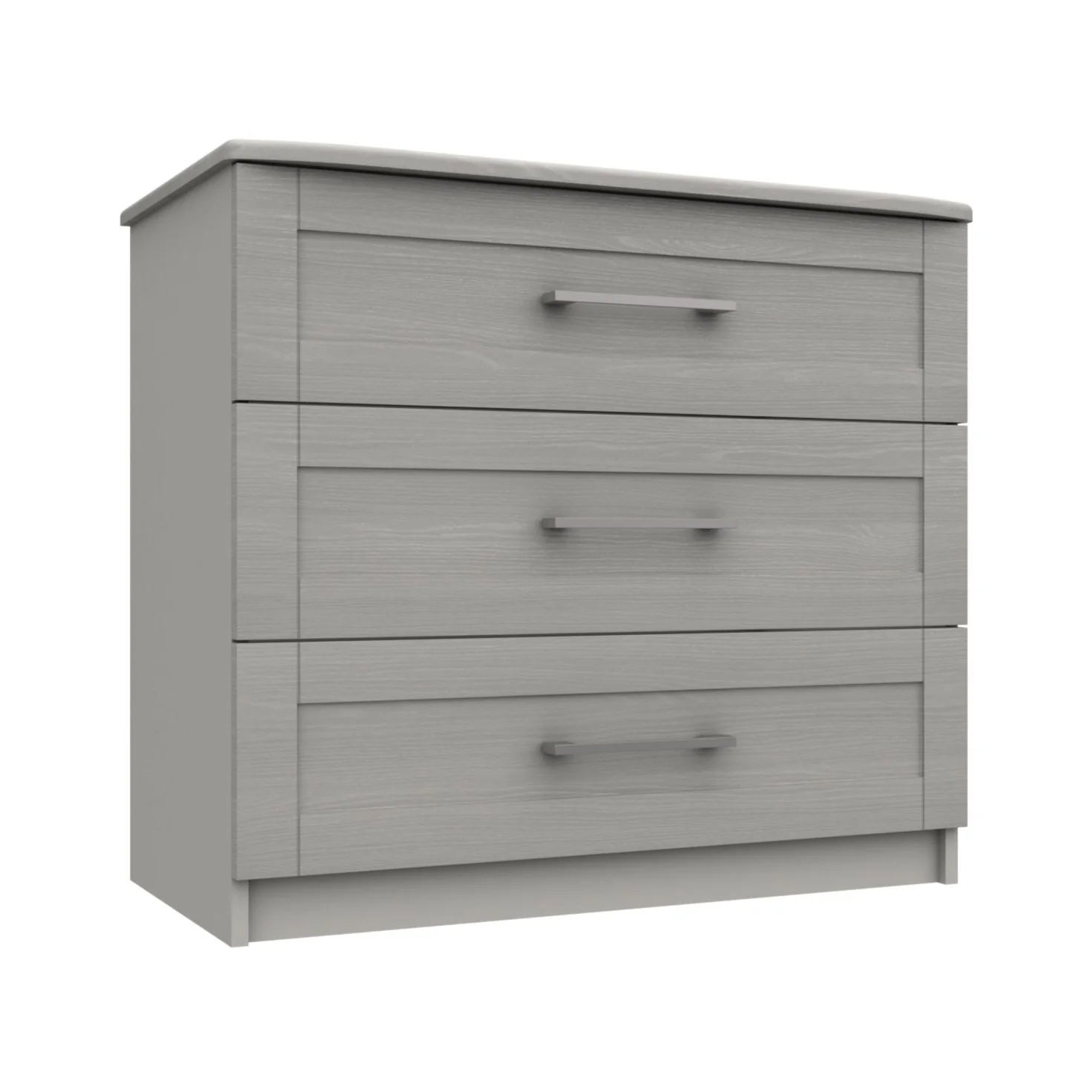 Chester Ready Assembled Chest of Drawers with 3 Drawers - Light Grey - Image 3