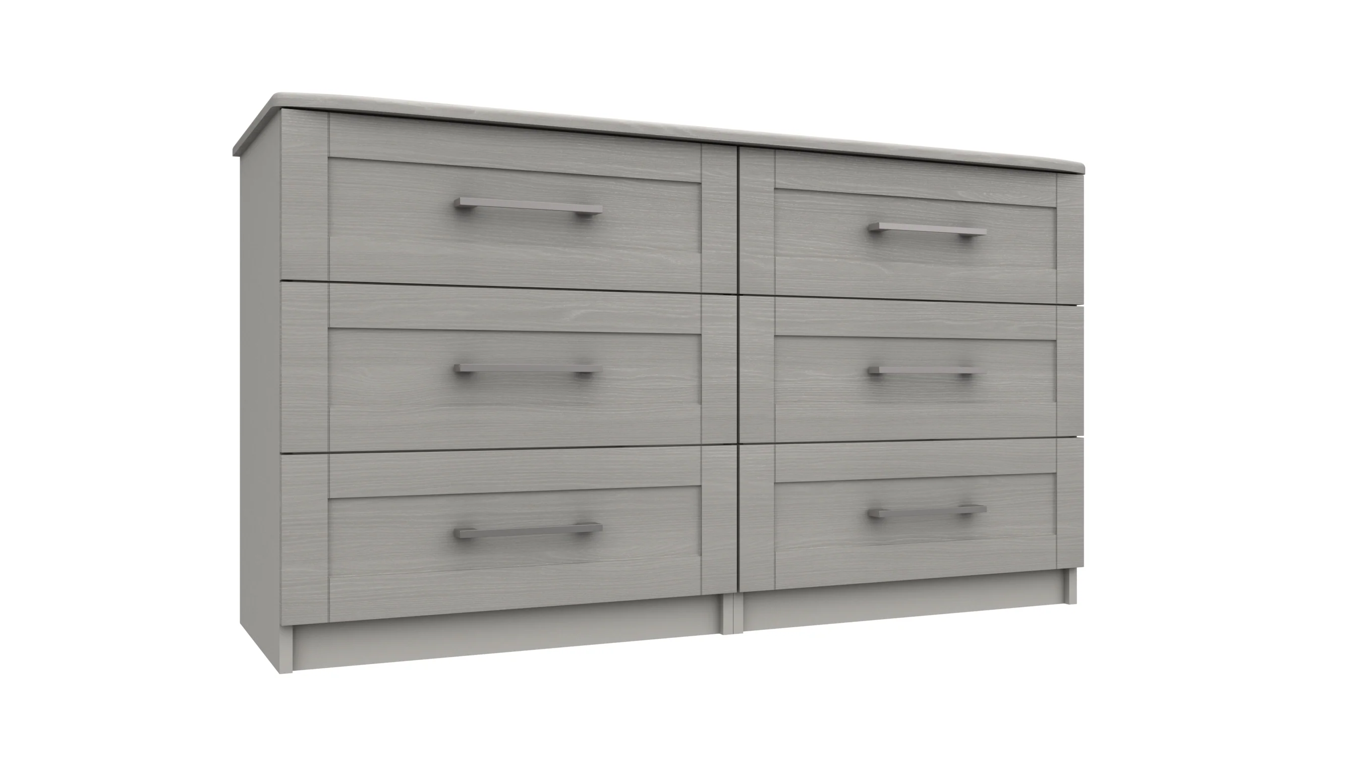 Chester Ready Assembled Double Chest of Drawers with 3x2 Drawers - Light Grey - Image 3
