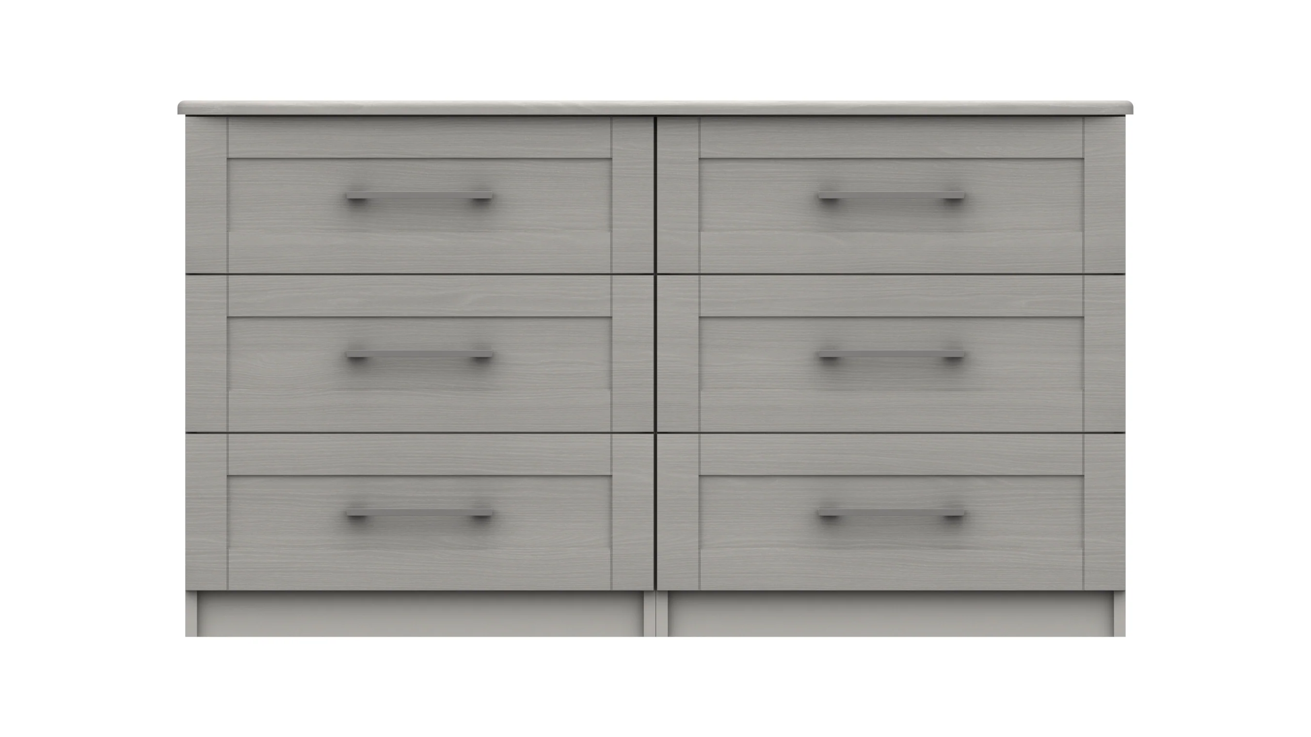 Chester Ready Assembled Double Chest of Drawers with 3x2 Drawers - Light Grey - Image 4