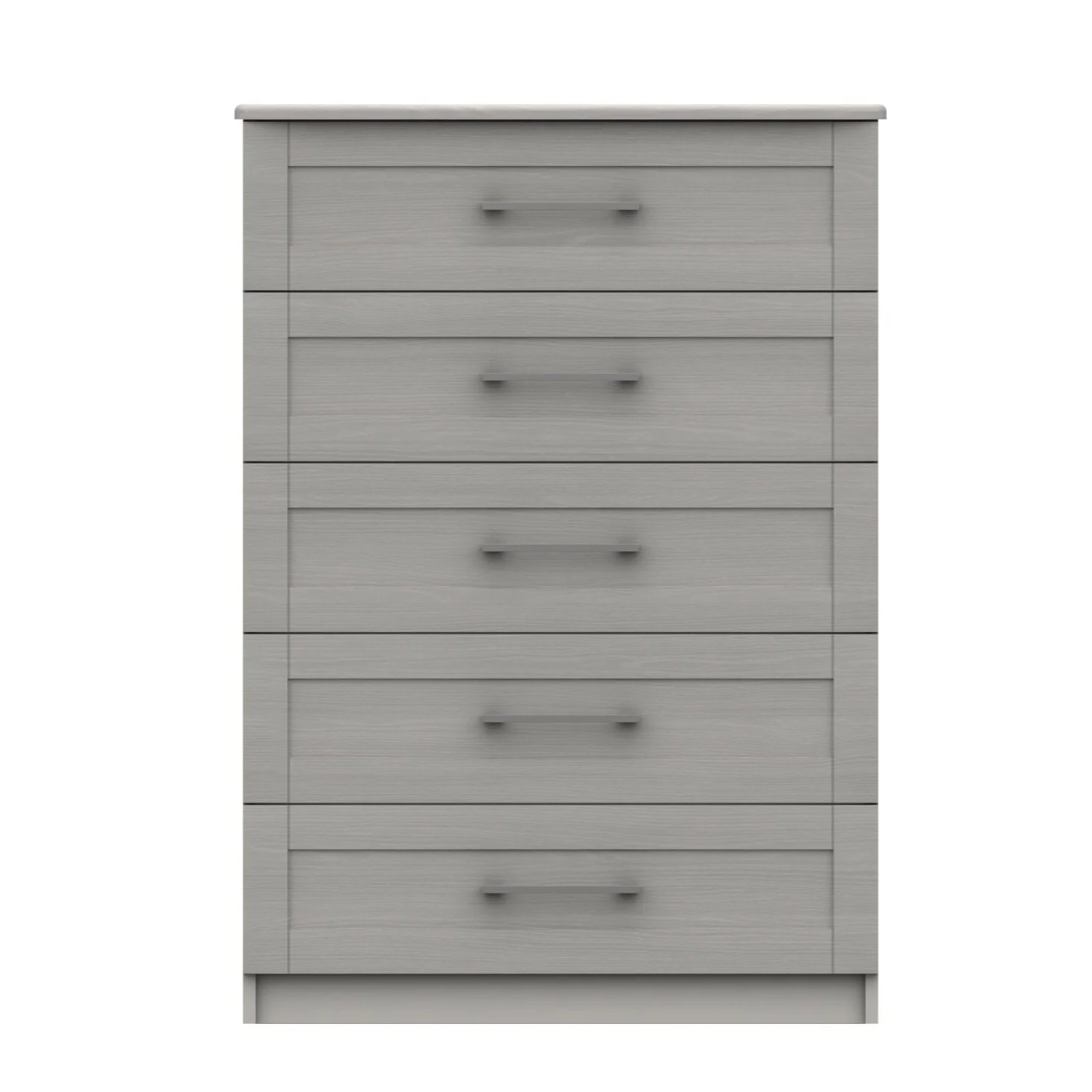 Chester Ready Assembled Chest of Drawers with 5 Drawers - Light Grey - Image 4