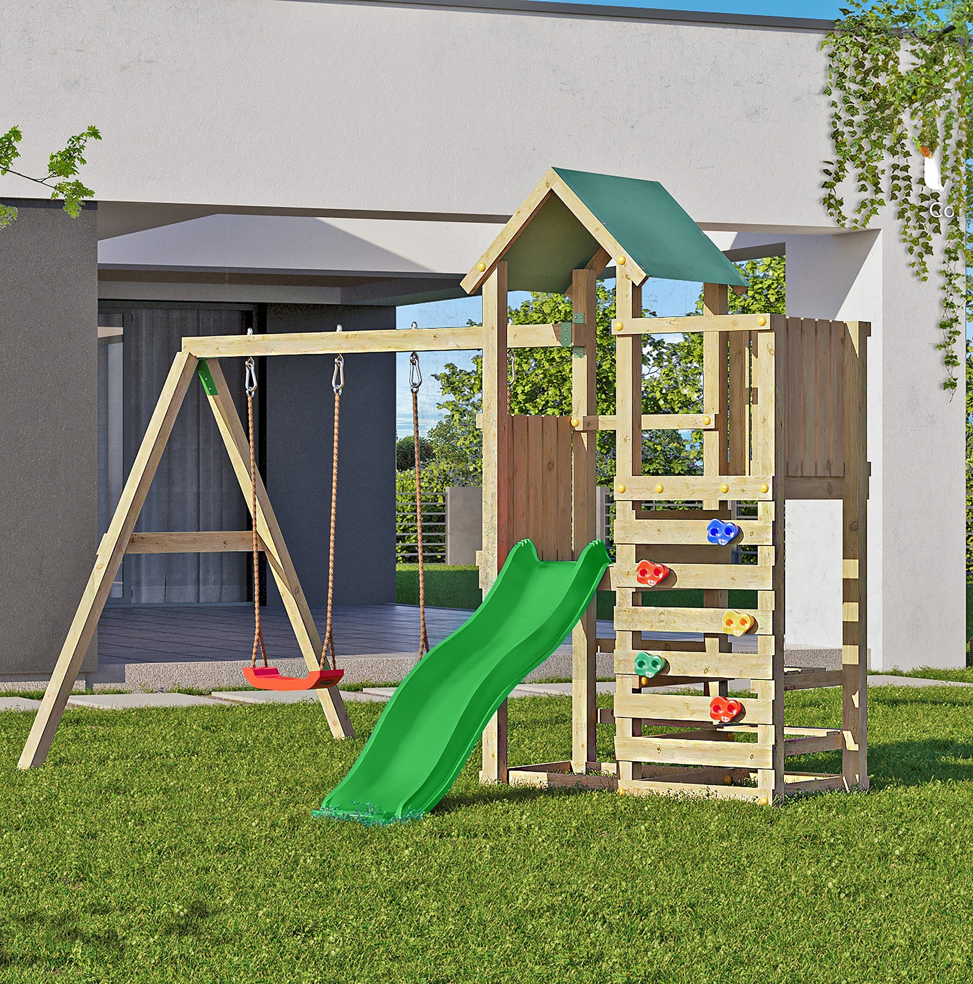 Chester Playfort - Climbing Frame With Swings And Slides - Image 2