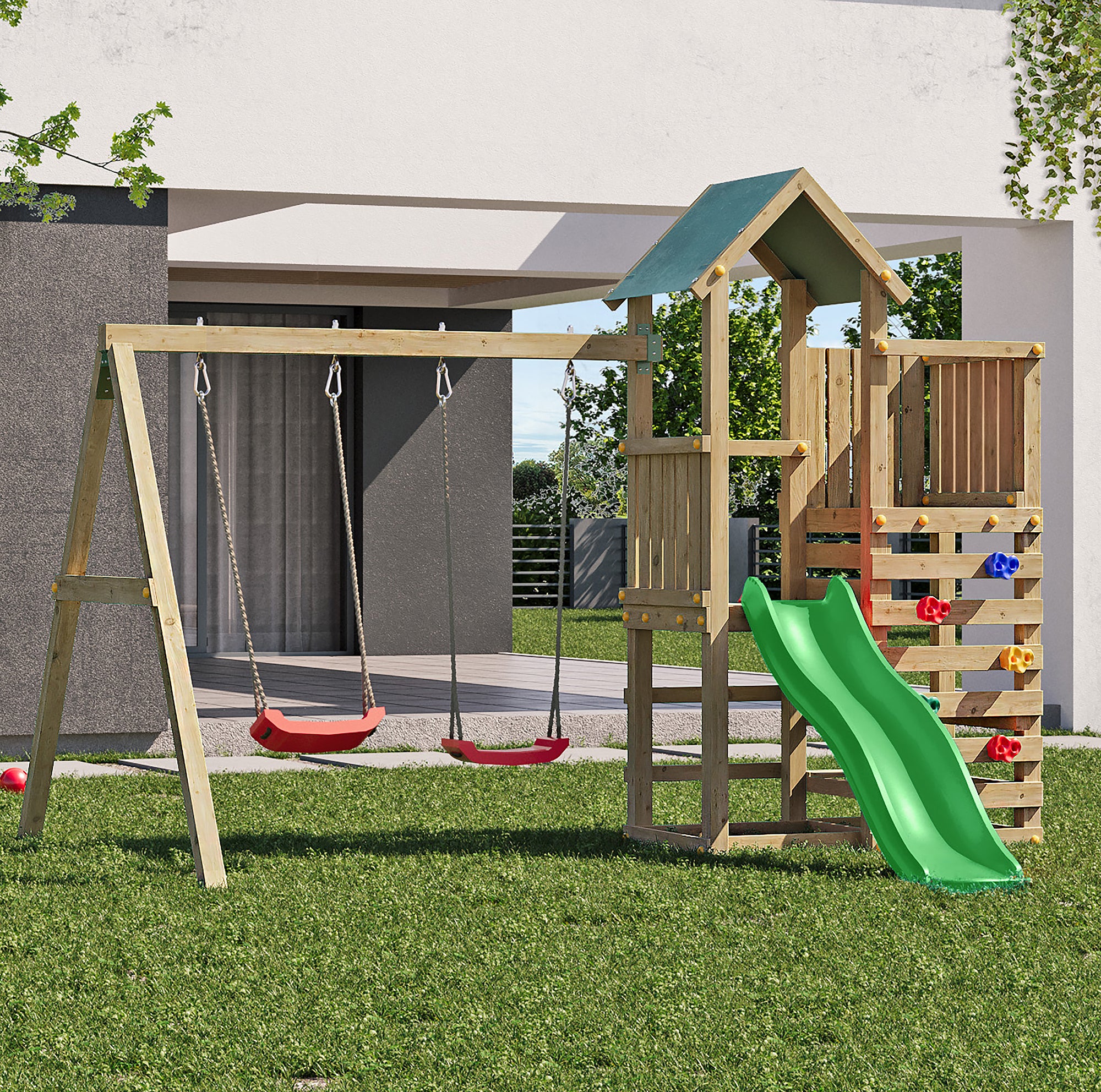 Chester Playfort - Climbing Frame With Swings And Slides - Image 3