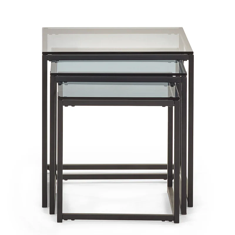 Chicago Nest Of 3 Tables Smoked Glass - Image 3