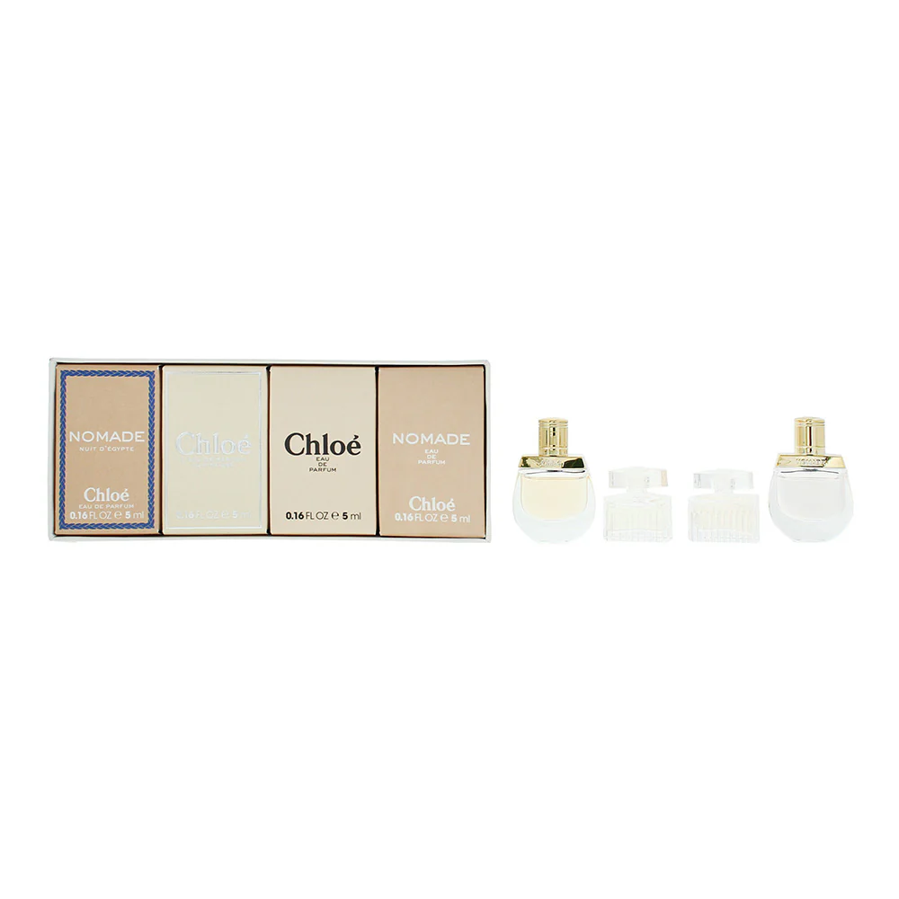 Chloe 4 Piece Gift Set: Nomade Eau De Toilette 5ml - Signature Eau De Toilette 5ml - Nomade Eau De Parfum 5ml, And Signature Eau De Parfum 5ml