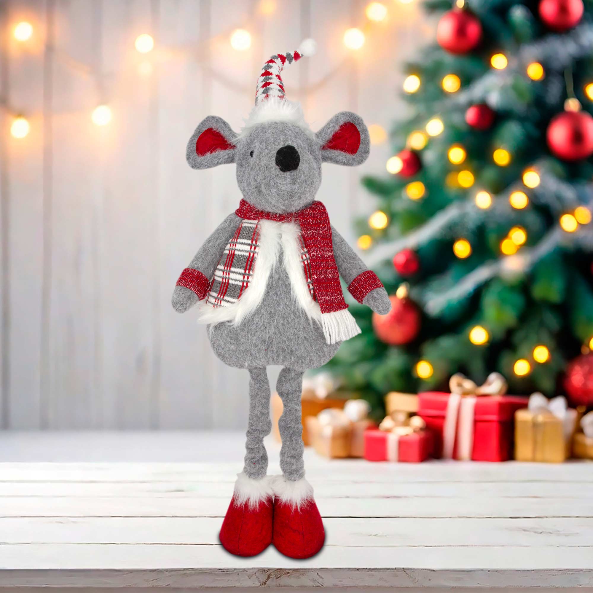 Christmas Extendable Standing Mouse - Grey - Image 3