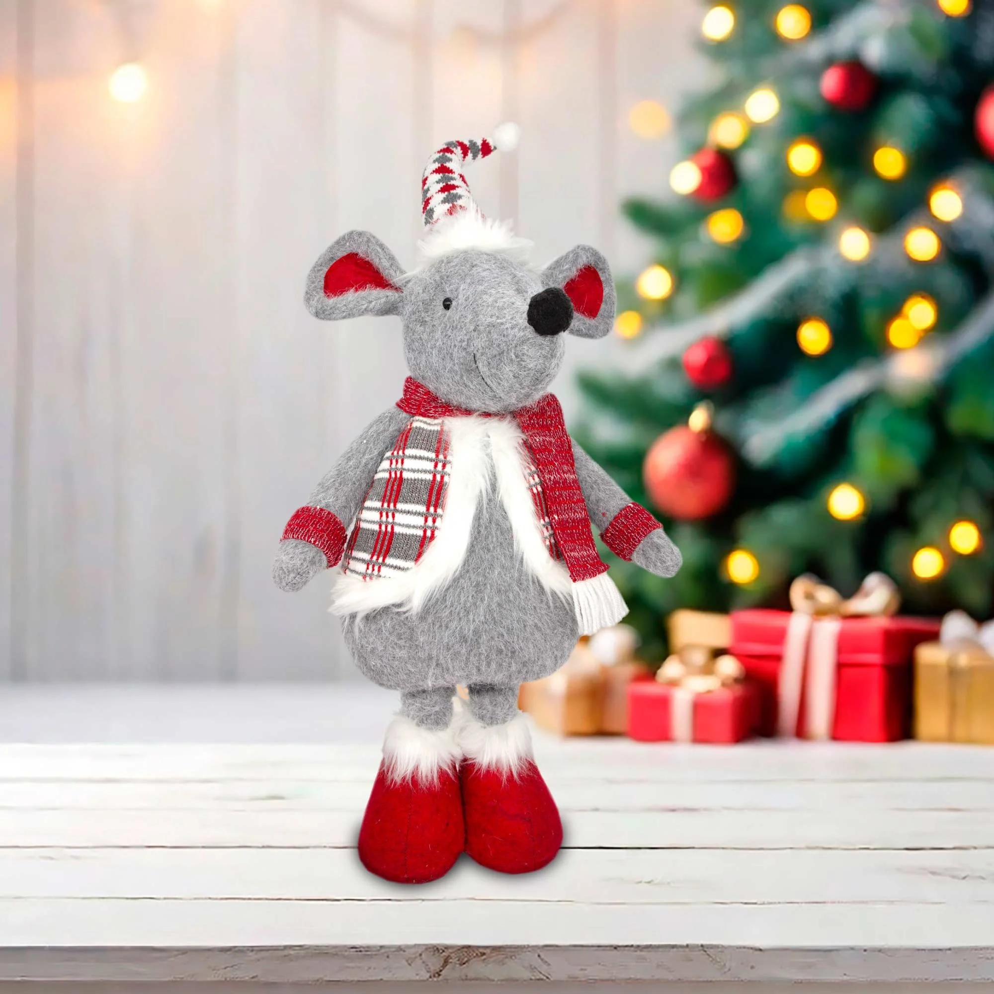 Christmas Extendable Standing Mouse - Grey - Image 4