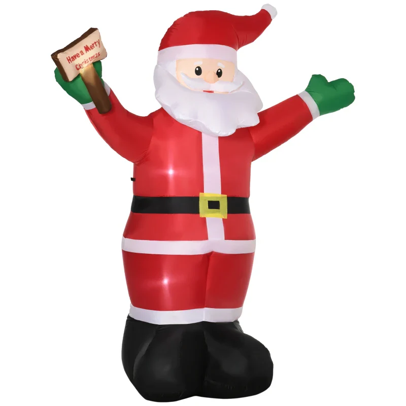 HOMCOM Christmas Inflatable Santa Clause Holding Sign 8' - Image 11