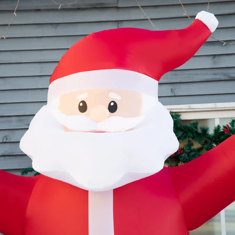 HOMCOM Christmas Inflatable Santa Clause Holding Sign 8' - Image 8