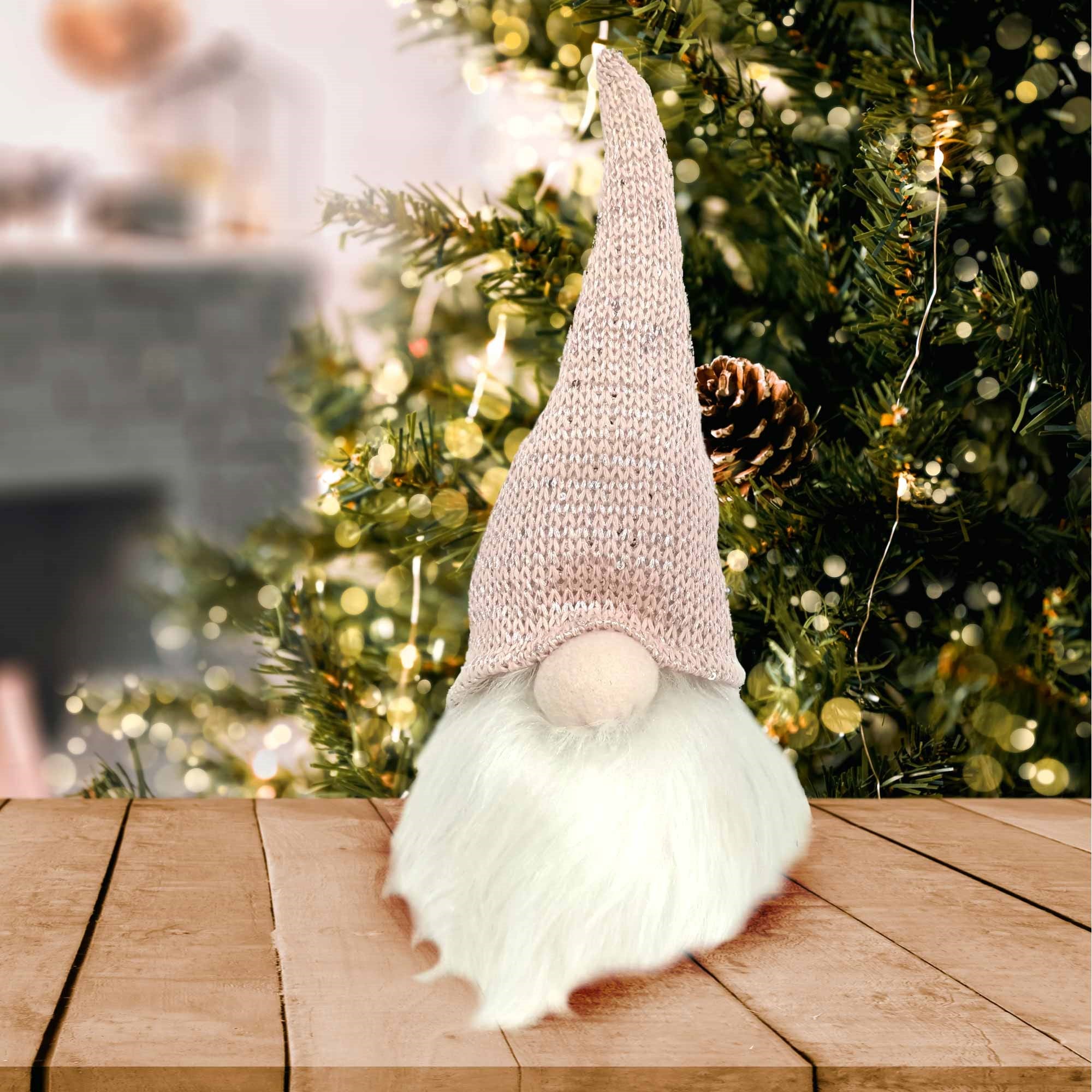 Christmas Sparkle Santa Gnome Mini 13" in Pink and White - Image 2