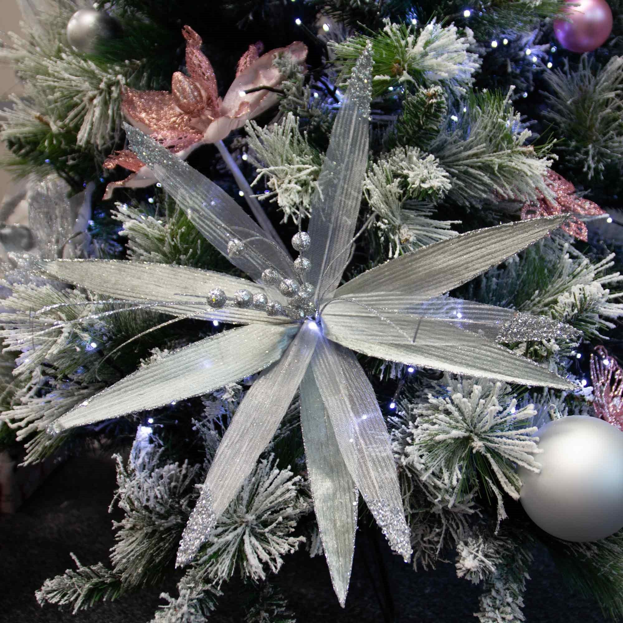 Christmas Sparkle Super Flower Decoration Glitter 45cm - Image 10