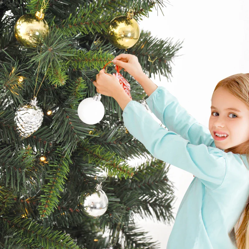 HOMCOM 6FT Pre-Lit Artificial Christmas Tree 200 LED Xmas Tree - Image 7