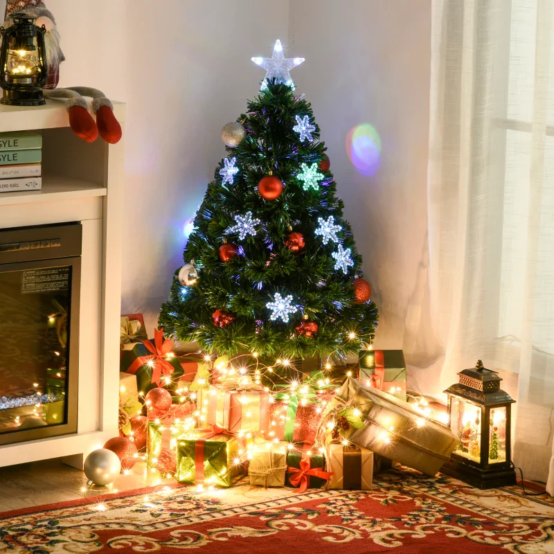 HOMCOM 3FT Green Fibre Optic Christmas Tree - Image 2