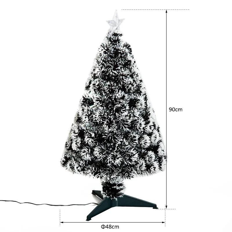 Christmas Time 3ft 90cm Green/White Artificial Christmas Tree W/ Prelit LED Lights-Multicolor - Image 5