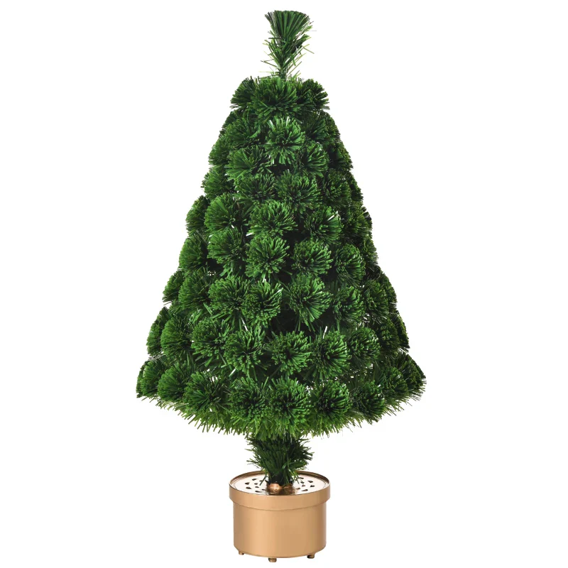 Christmas Time 3FT Prelit Artificial Christmas Tree Fiber Optic LED Light Tabletop Decoration