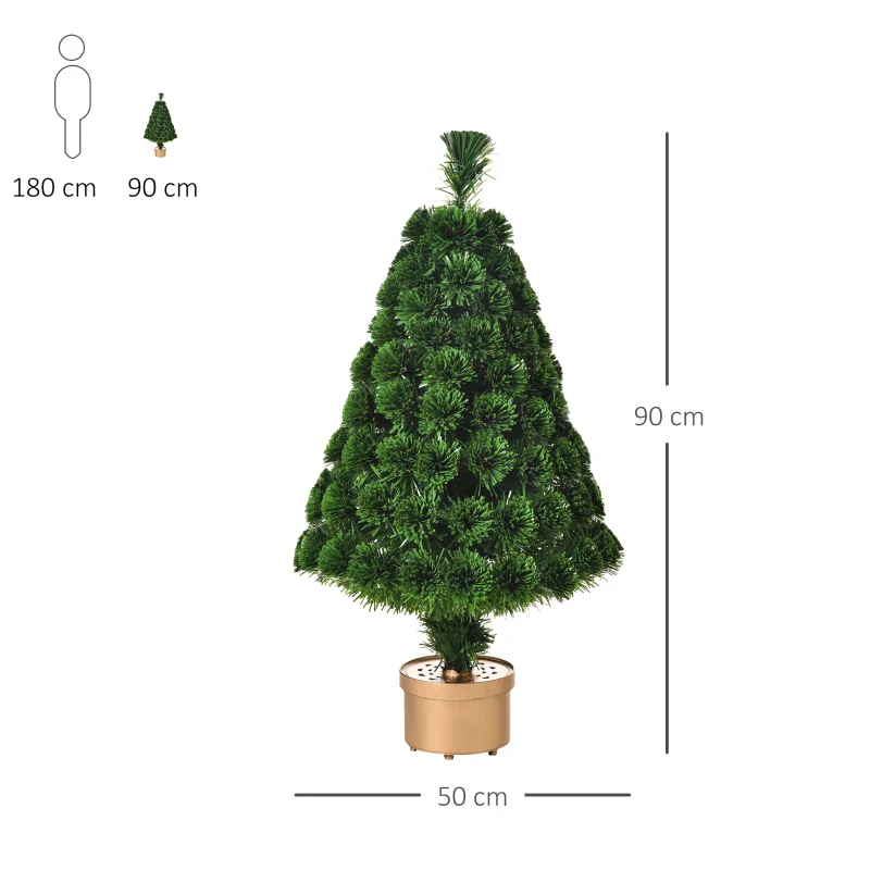 Christmas Time 3FT Prelit Artificial Christmas Tree Fiber Optic LED Light Tabletop Decoration - Image 5