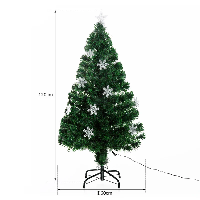 HOMCOM 4FT Green Fibre Optic Artificial Christmas Tree - Image 5