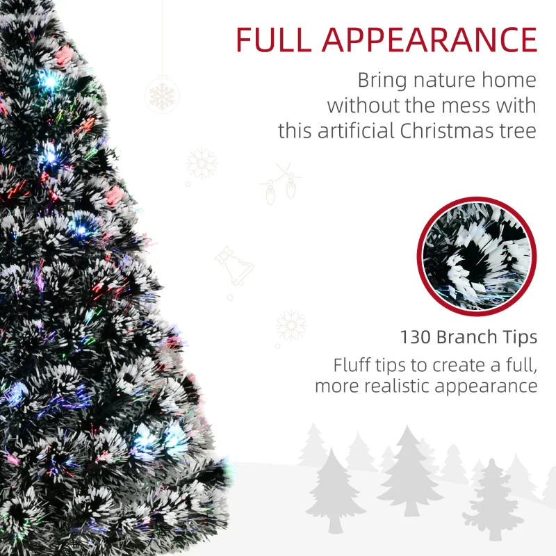 Christmas Time 4ft 120cm Green/White Artificial Christmas Tree W/ Prelit LED Lights-Multicolor - Image 7