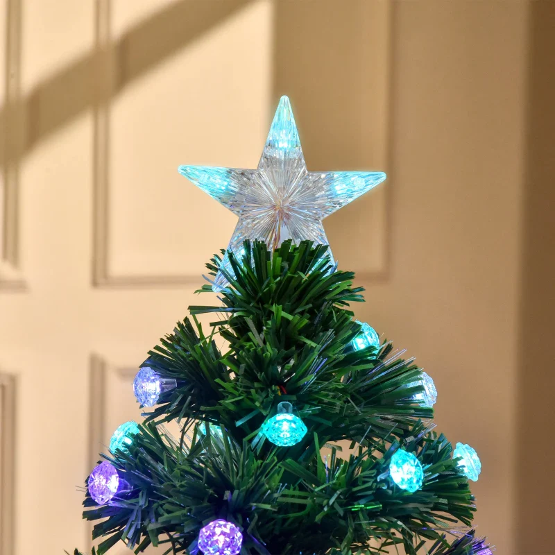 Christmas Time 4FT Pre-Lit Artificial Christmas Tree w/ Fibre Optic Led Light Xmas Decorations - Image 11