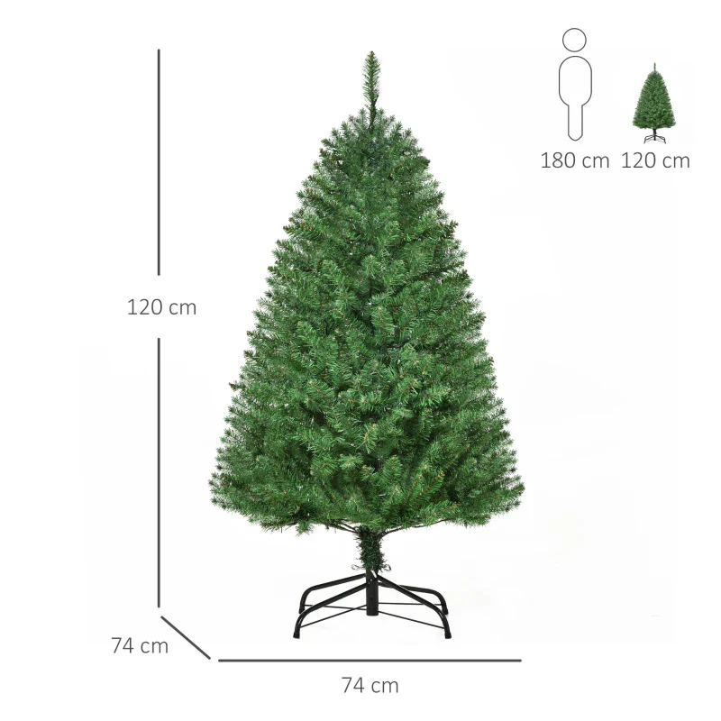 Christmas Time 4FT Prelit Artificial Christmas Tree w/ Warm White Light Home Xmas Decoration - Image 4
