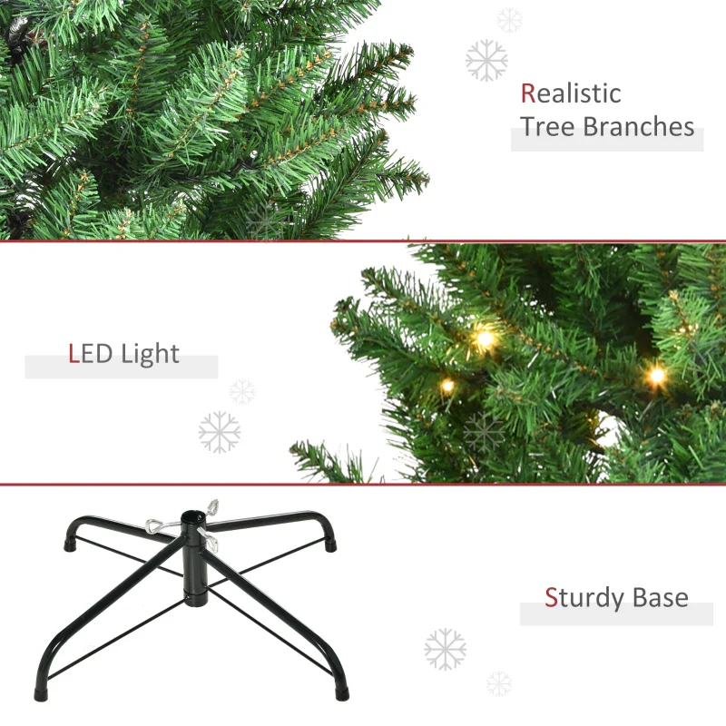 Christmas Time 4FT Prelit Artificial Christmas Tree w/ Warm White Light Home Xmas Decoration - Image 7