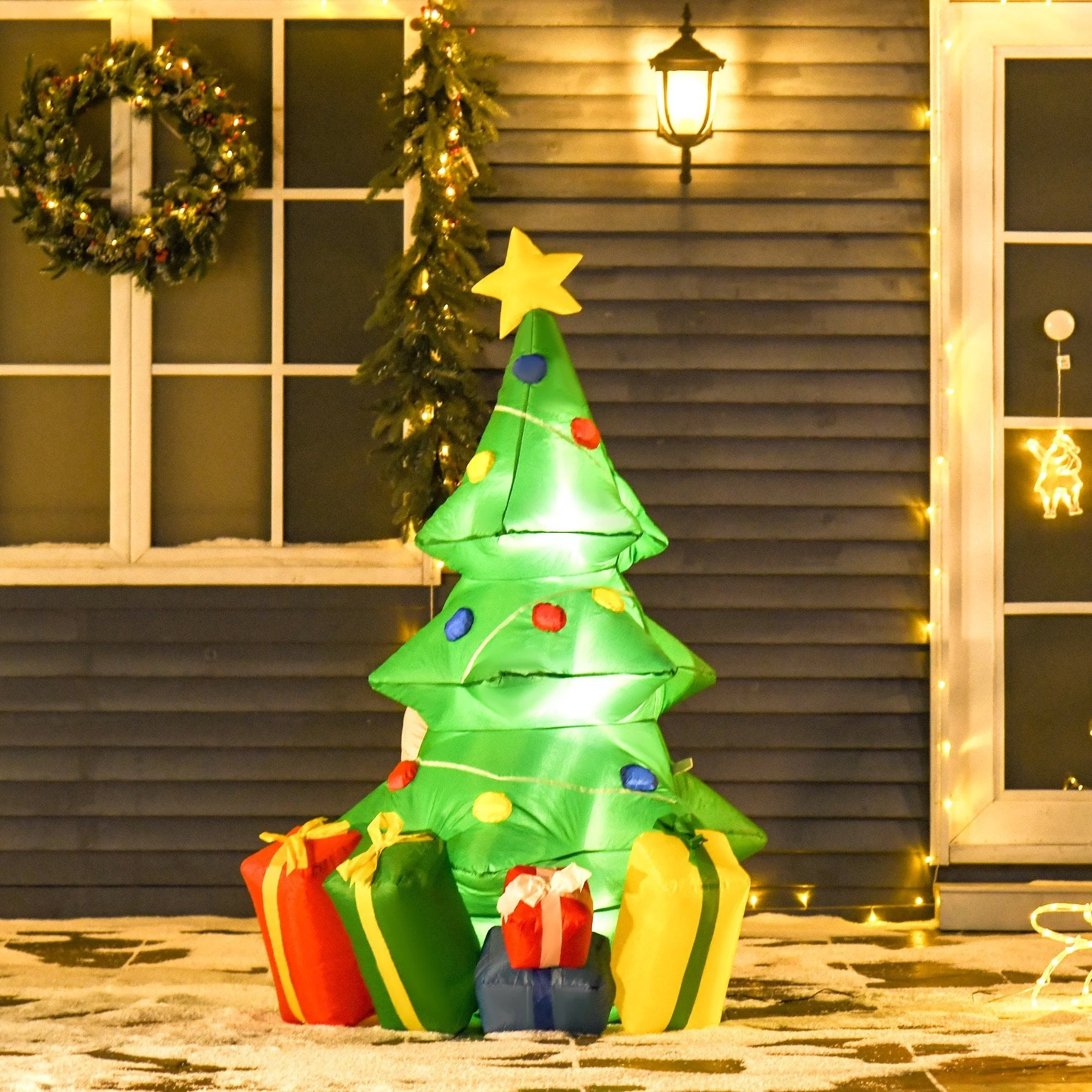 HOMCOM 5ft Inflatable Christmas Tree - Green - Image 4