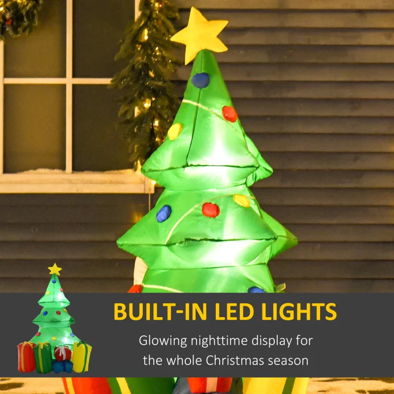 HOMCOM 5ft Inflatable Christmas Tree - Green - Image 5