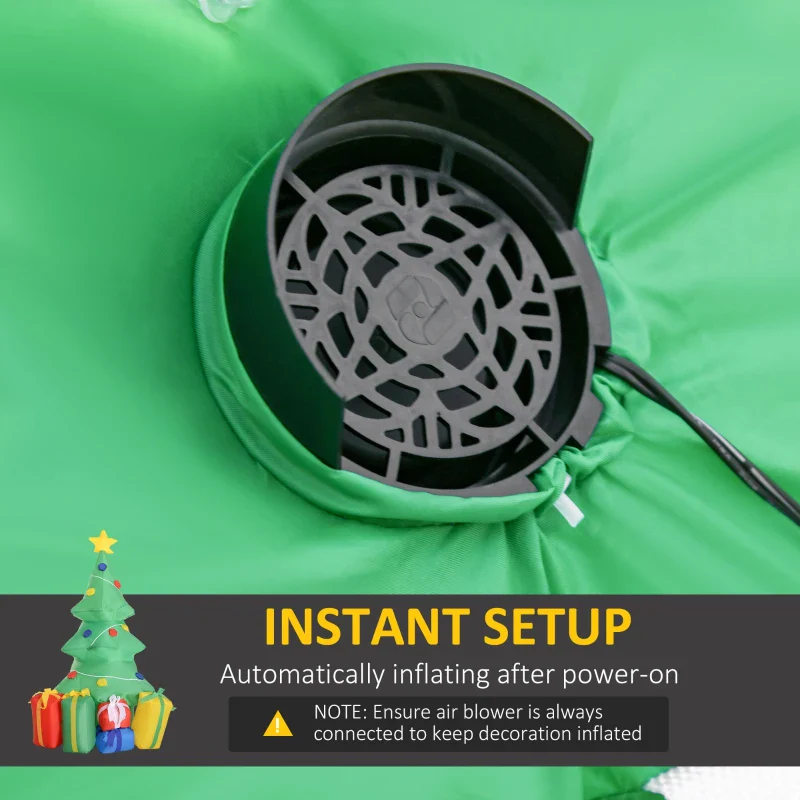 HOMCOM 5ft Inflatable Christmas Tree - Green - Image 7