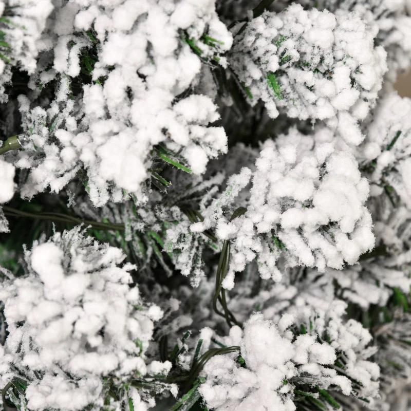 Christmas Time 5FT Prelit Snow Flocked Christmas Tree w/ Light, Indoor Home Xmas Decoration - Image 9
