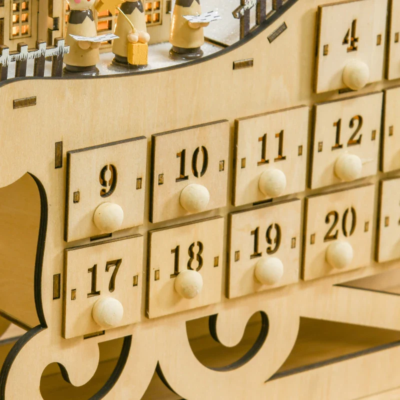 HOMCOM Christmas Sleigh advent Calendar - Image 10