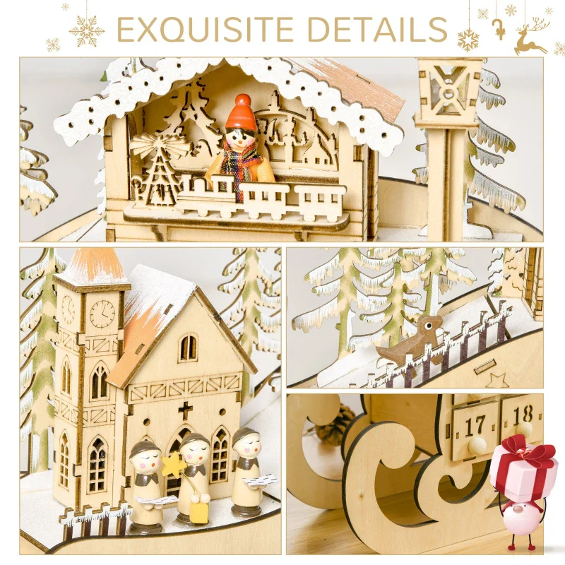 HOMCOM Christmas Sleigh advent Calendar - Image 8
