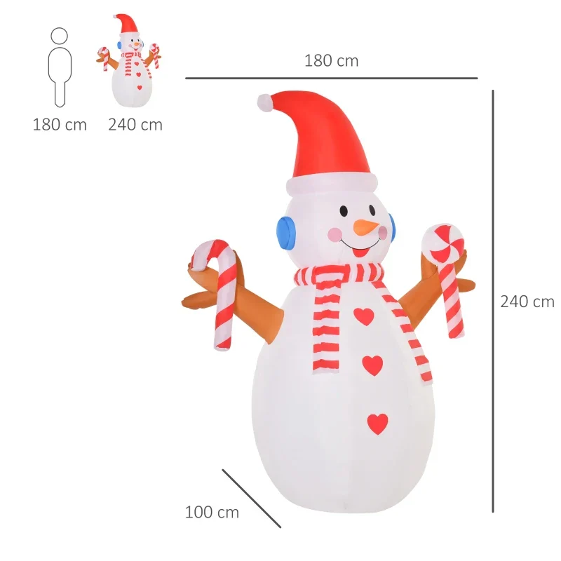 HOMCOM Rotating Christmas Inflatable Snowman, - Image 4