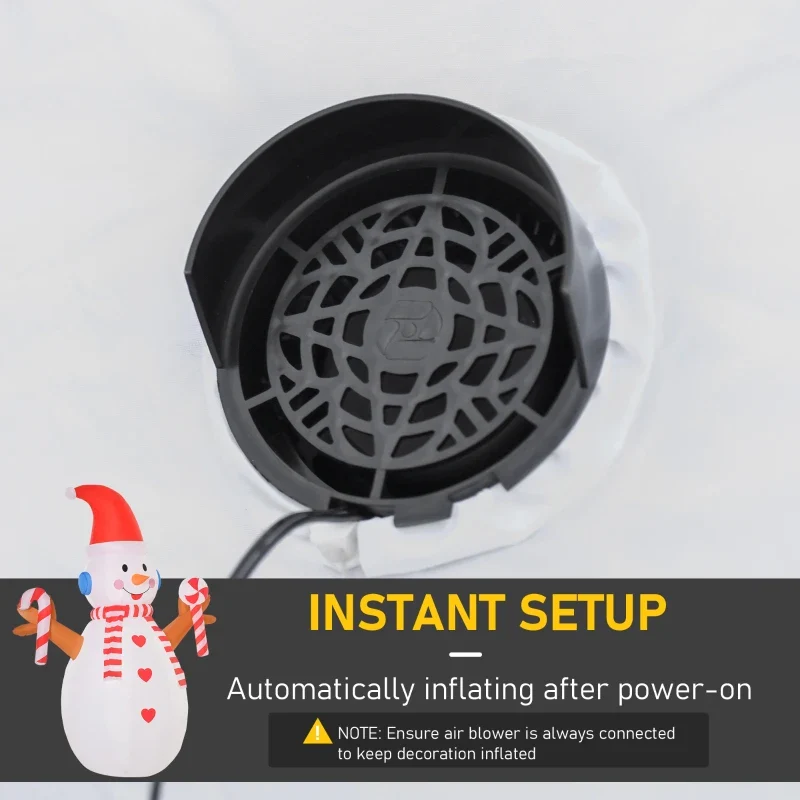 HOMCOM Rotating Christmas Inflatable Snowman, - Image 7