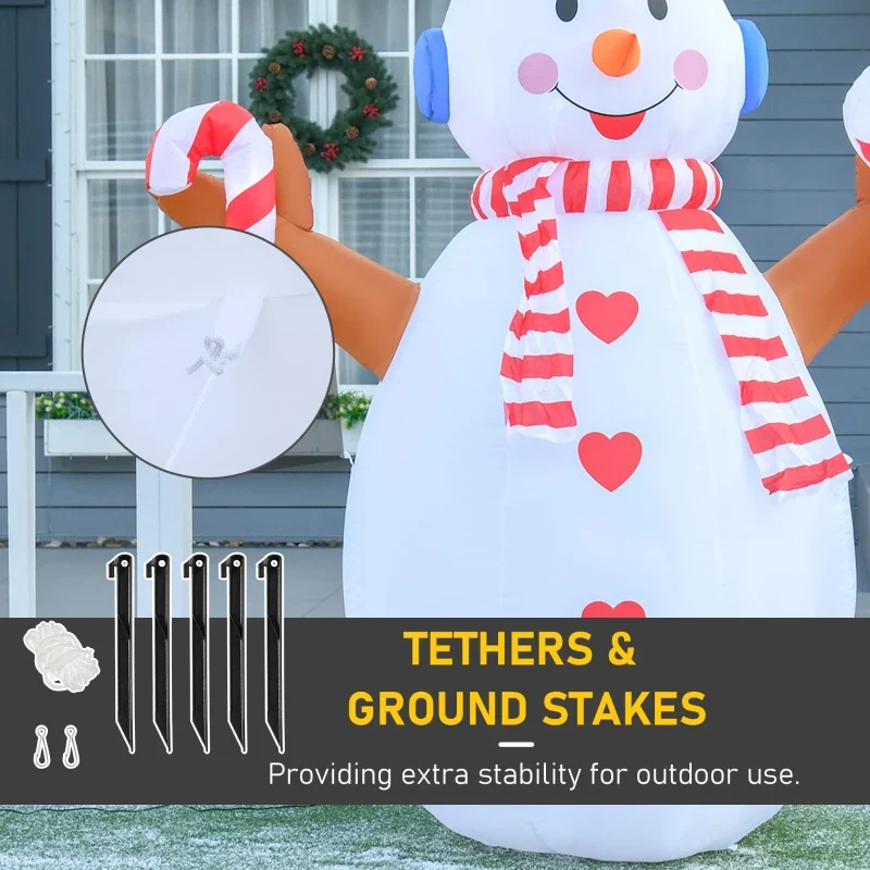 HOMCOM Rotating Christmas Inflatable Snowman, - Image 8