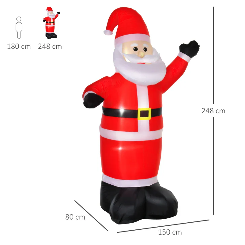 HOMCOM 8ft Inflatable Santa Claus - Image 2