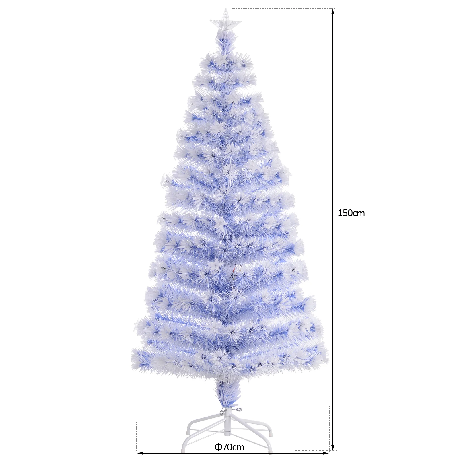HOMCOM 5ft Artificial Fibre Optic Christmas Tree - Image 2