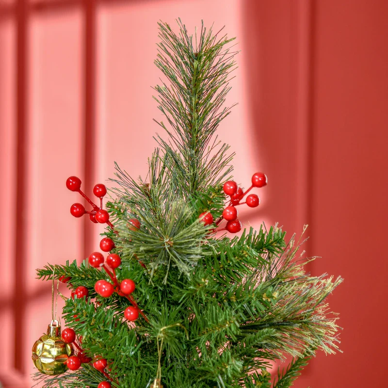 HOMCOM 1.5m Christmas Tree Slim 5' with Berries - Image 8