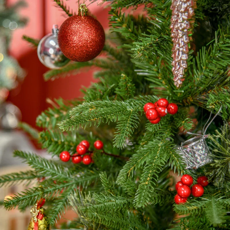 HOMCOM 1.5m Christmas Tree Slim 5' with Berries - Image 9