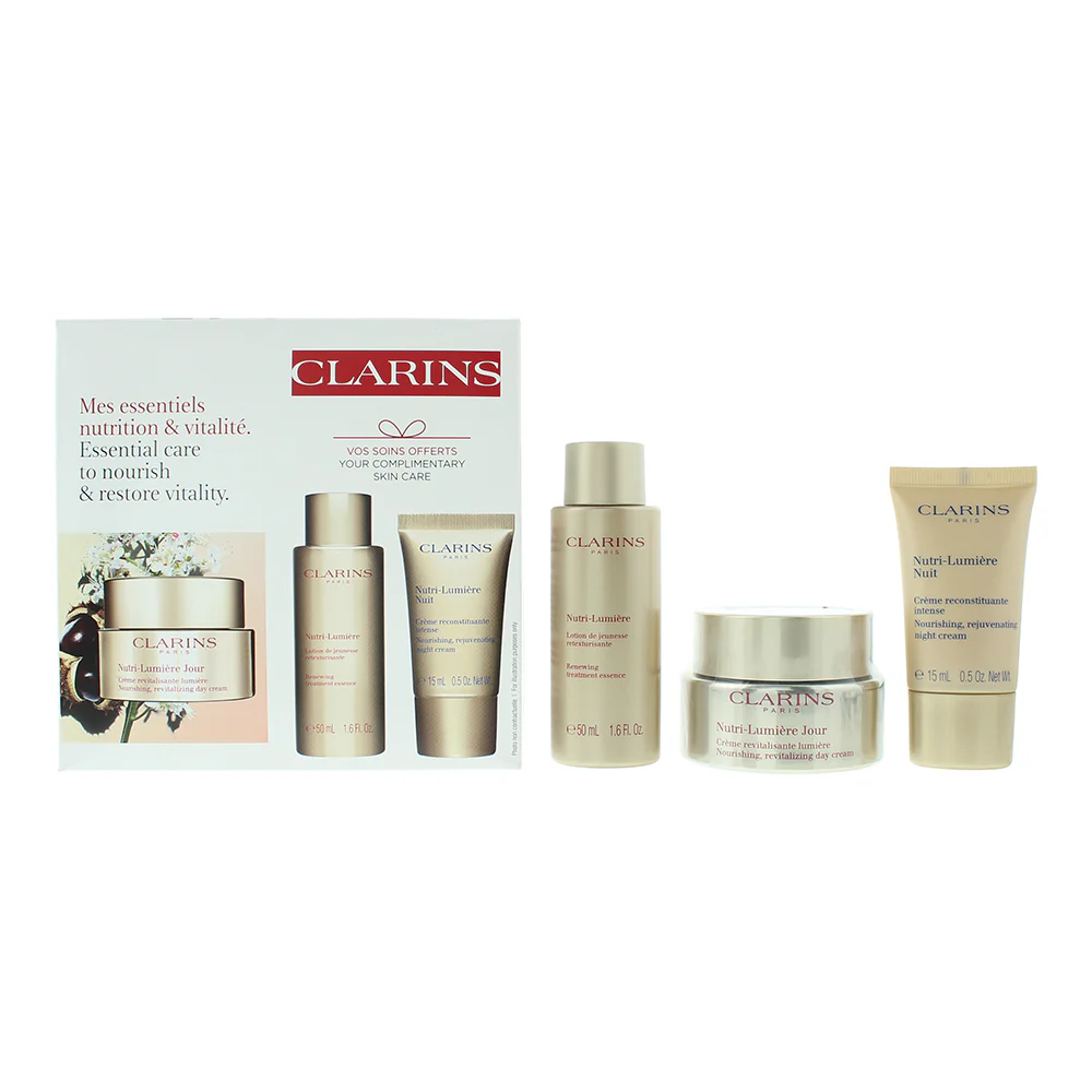 Clarins Nutri-Lumiere 3 Piece Gift Set: Day Cream 50ml - Essence 50ml - Night Cr