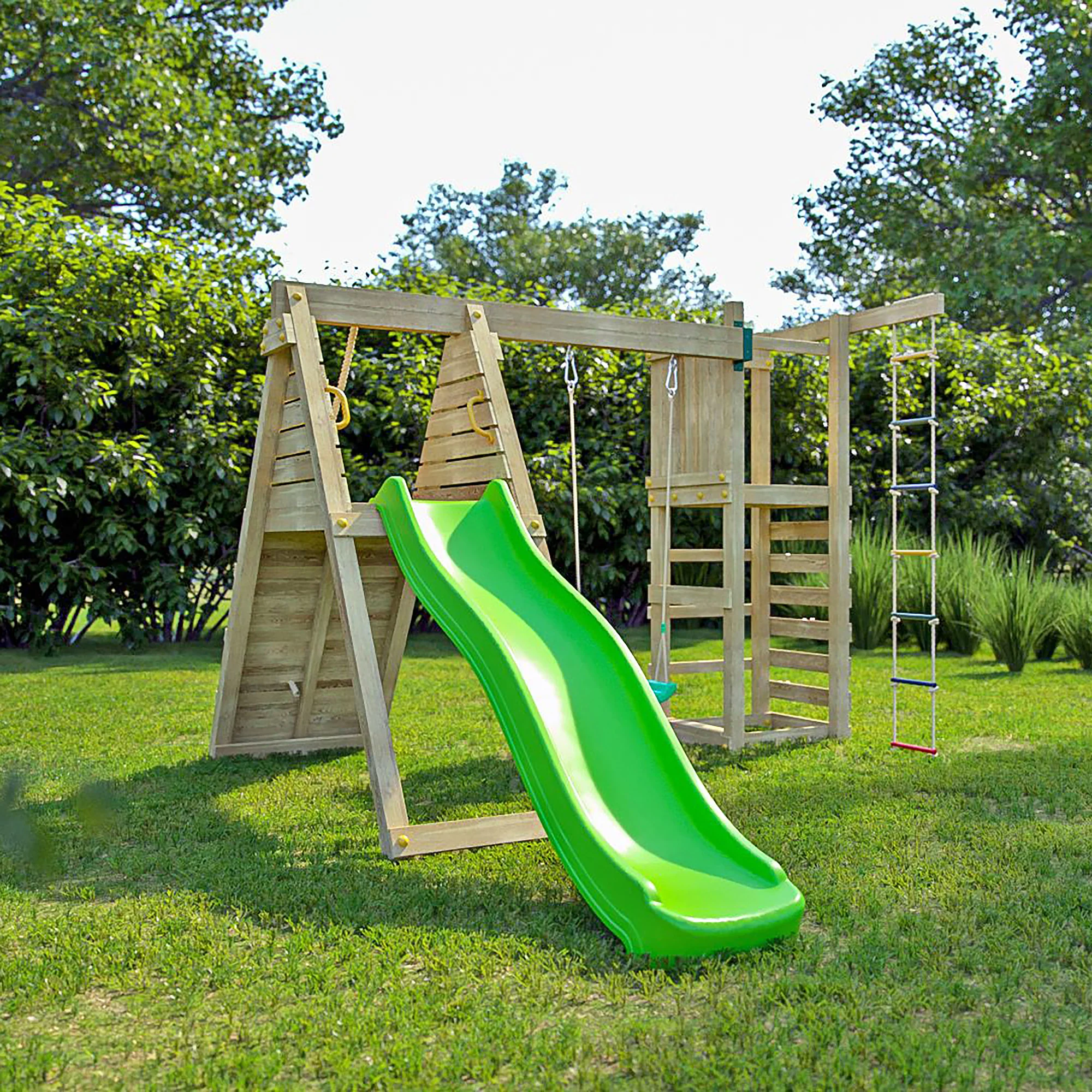 Climber Playfort - Wooden Climbing Frame With Swing And Slide - Image 3