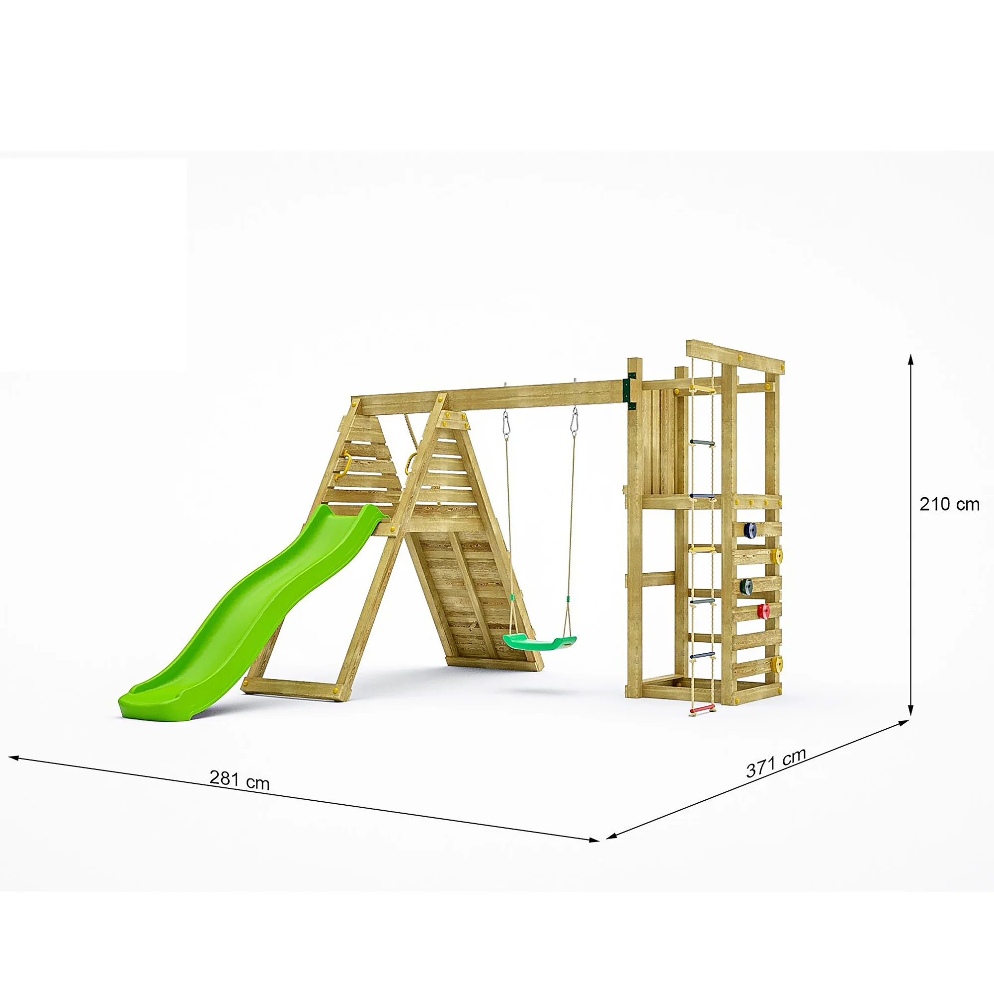 Climber Playfort - Wooden Climbing Frame With Swing And Slide - Image 5