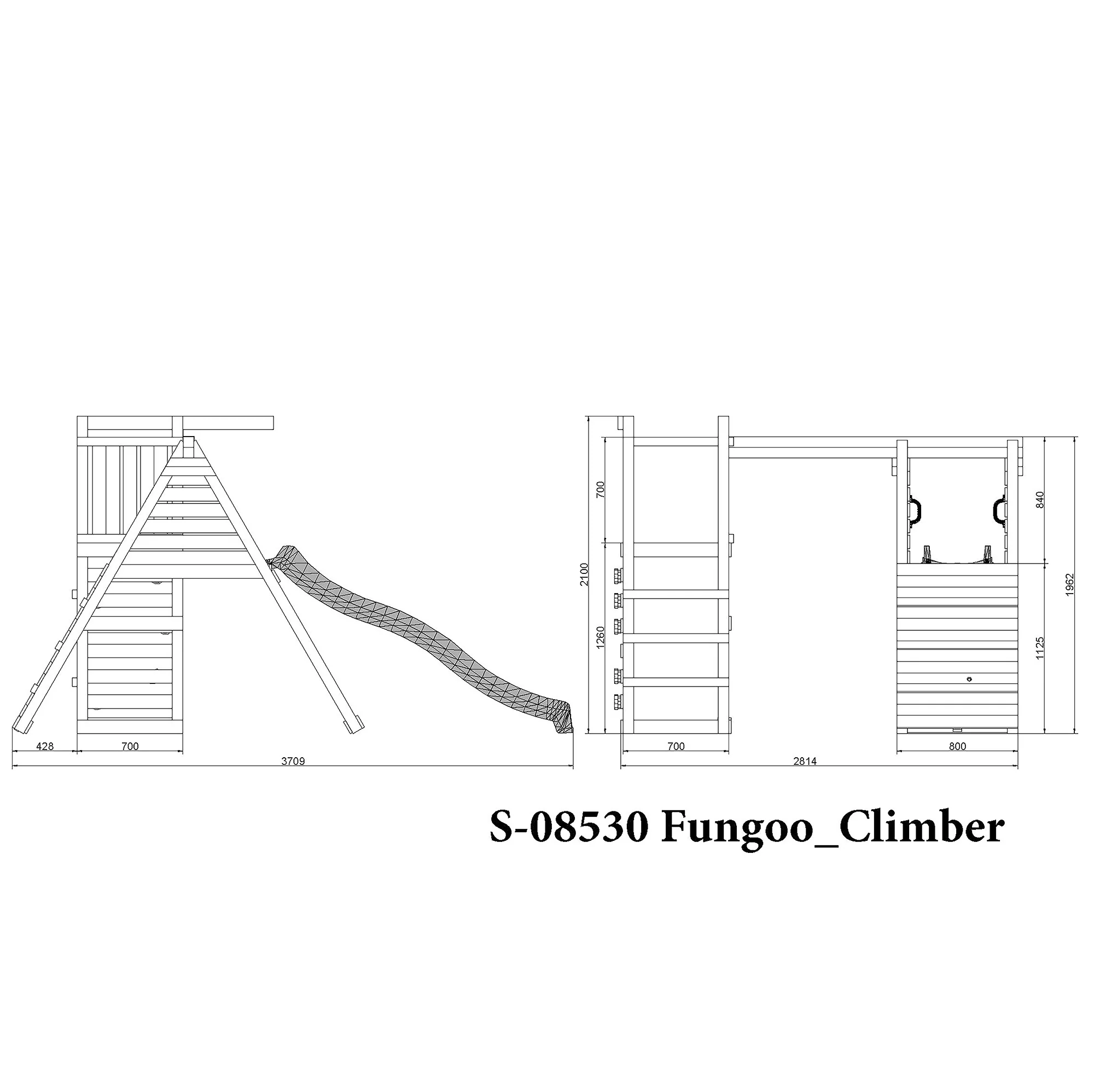 Climber Playfort - Wooden Climbing Frame With Swing And Slide - Image 6