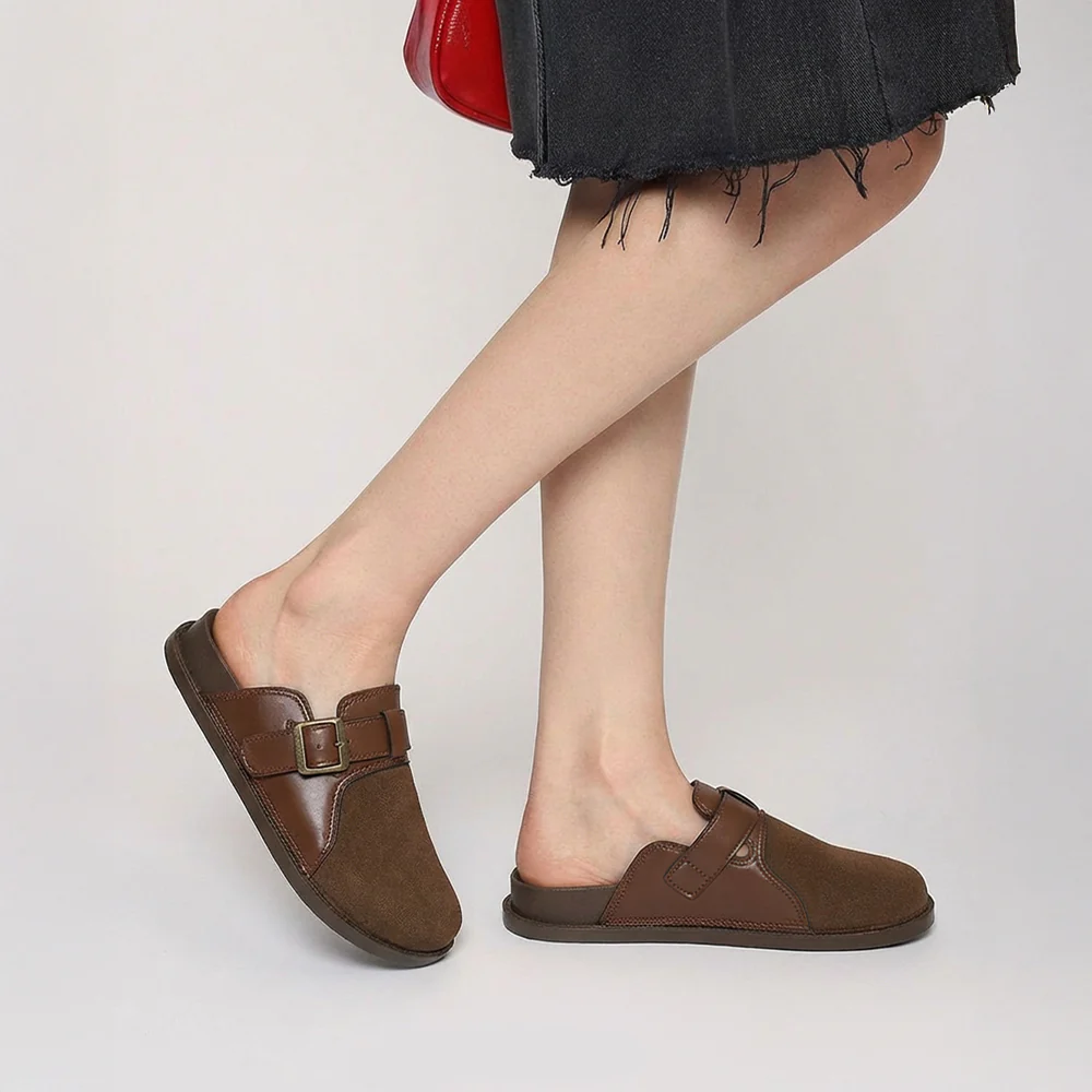 Closed-Toe Slip-On Mules Sandals