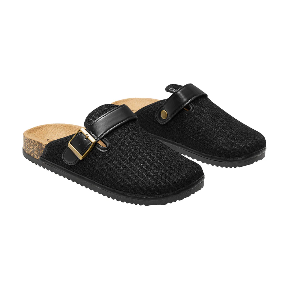 Closed-Toe Slip-On Mules Sandals - Black - Image 5