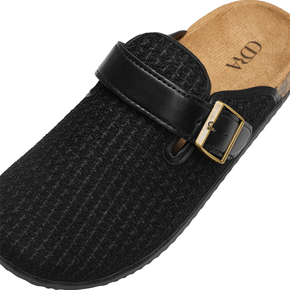 Closed-Toe Slip-On Mules Sandals - Black - Image 7