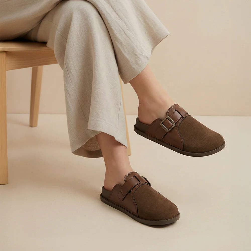 Closed-Toe Slip-On Mules Sandals - Image 2