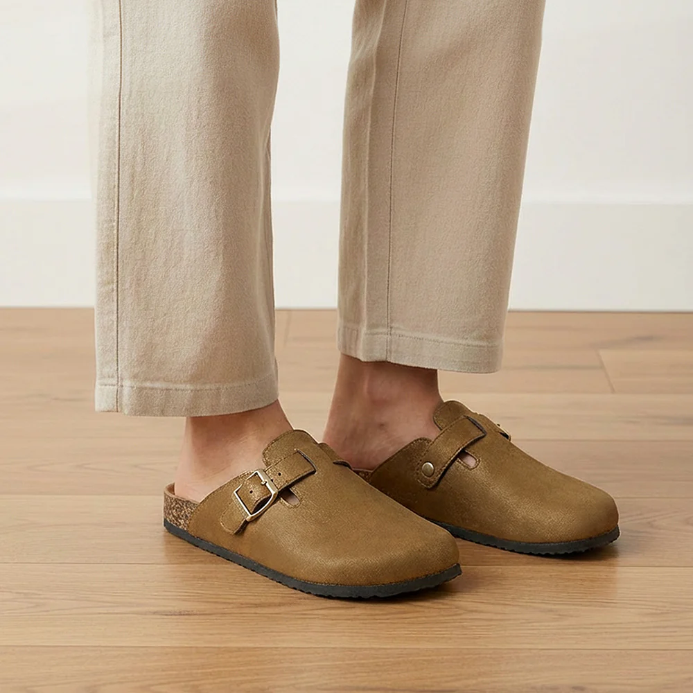 Closed-Toe Slip-On Mules Sandals
